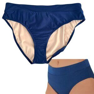 Mynah Womens Textured High Waist Bikini Swimsuit Bottom Size XXL Medium Coverage